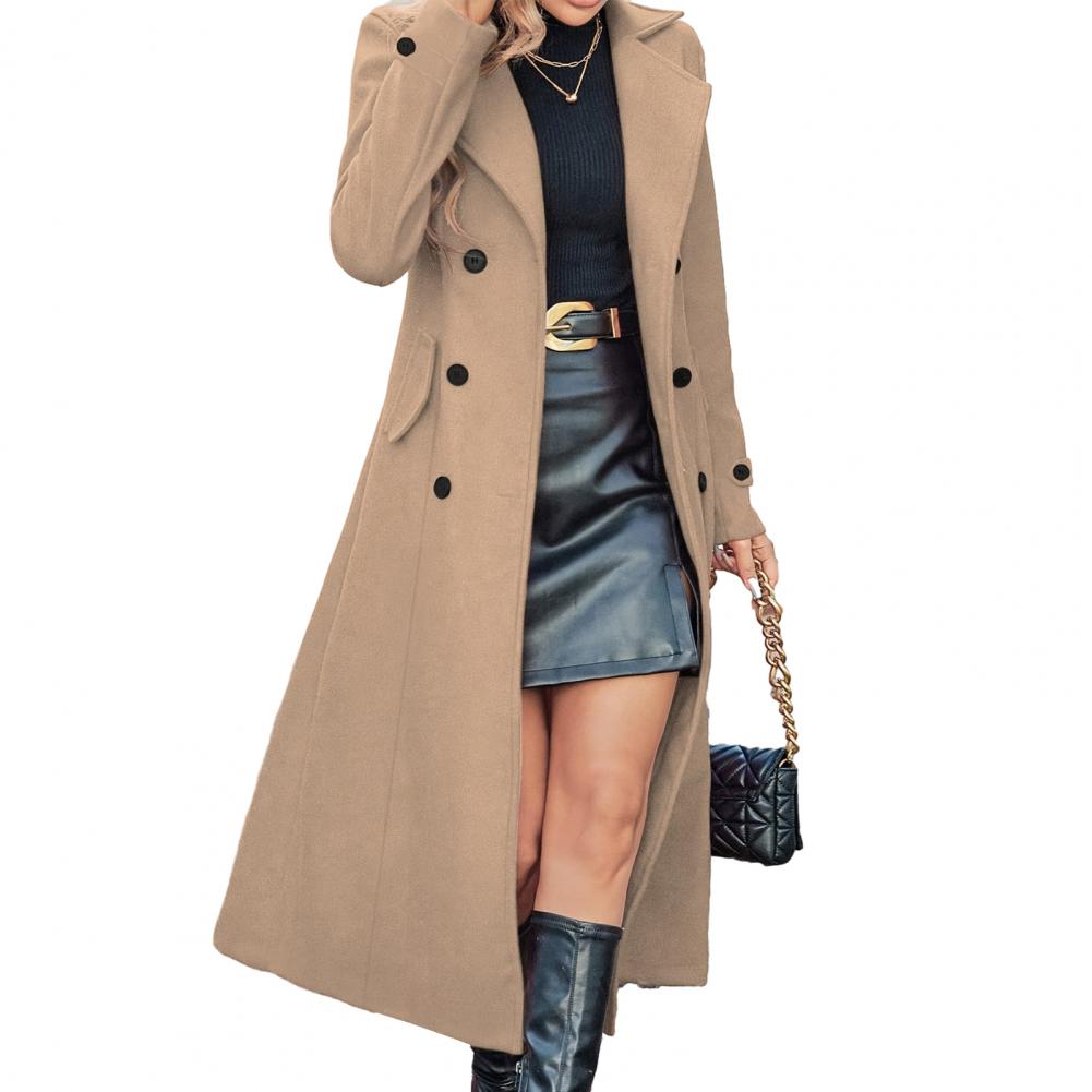 Wool Coat Peacoat - Casaco Feminino de Inverno, Sobretudo Longo