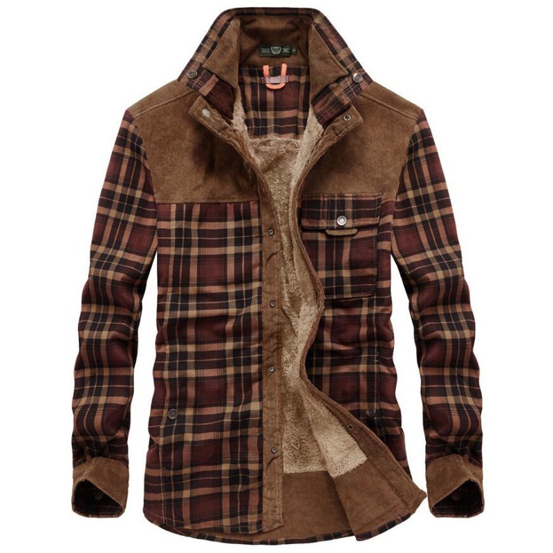 Flannel Shirt Lined - Jaquetas Masculinas de Inverno à Prova