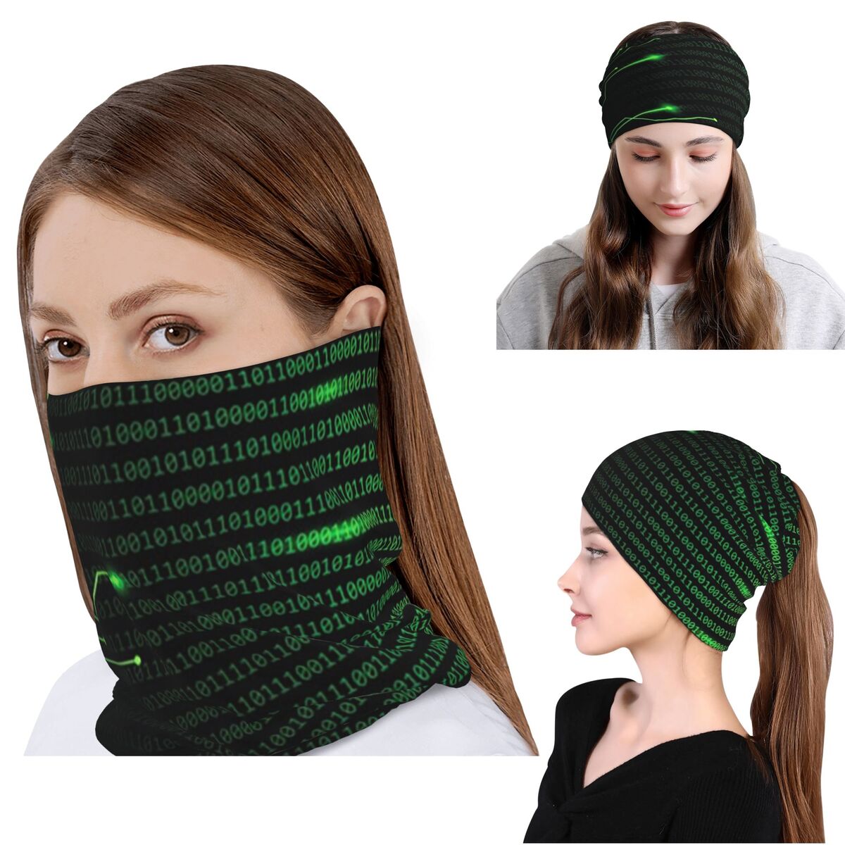 Neck Gaiter Fleece - Cachecol multifuncional com estampa de código