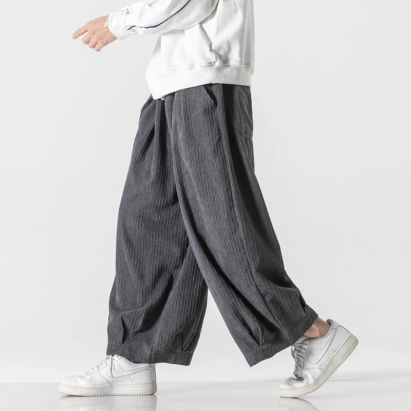 Corduroy Pant Warm - Calças masculinas outono inverno japonês quente