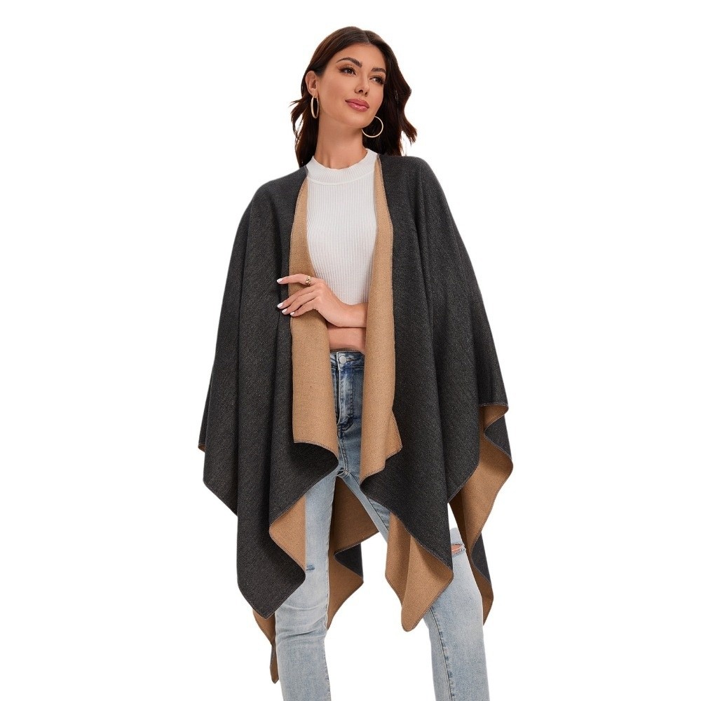 Shawl Wrap Winter - Casaco quente xadrez design viagem xale