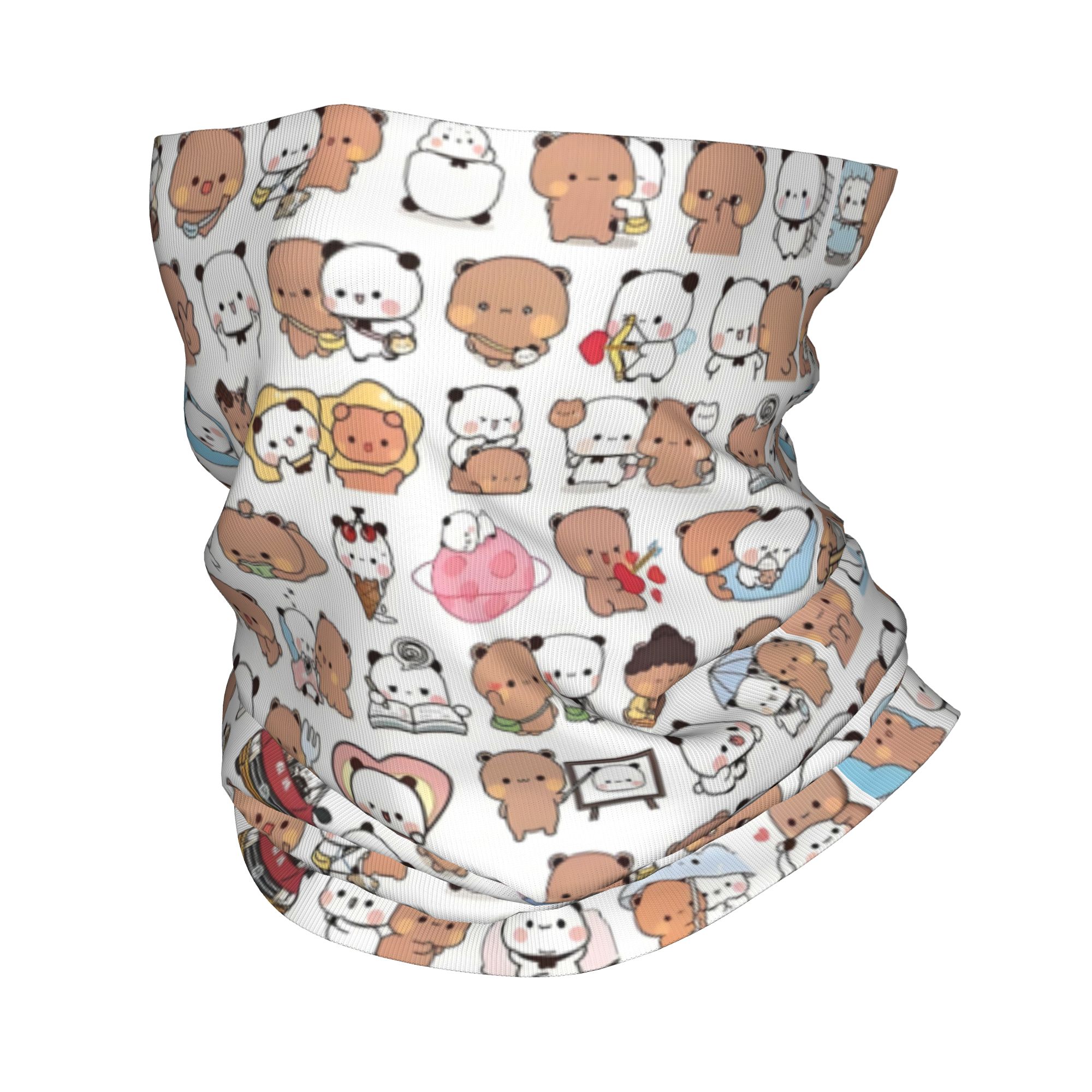 Neck Gaiter Fleece - Urso personalizado dos desenhos animados pêssego
