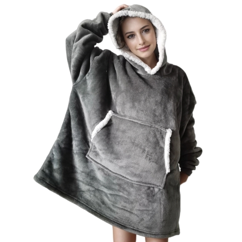 Sherpa Hoodie Fleece - Wearable adulto super macio flanela sherpa