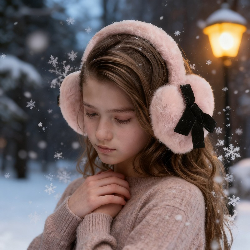 Earmuffs Foldable - 1pc feminino inverno cor sólida protetores