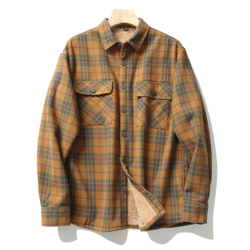 Flannel Shirt Lined - Camisas de flanela xadrez masculinas jaqueta