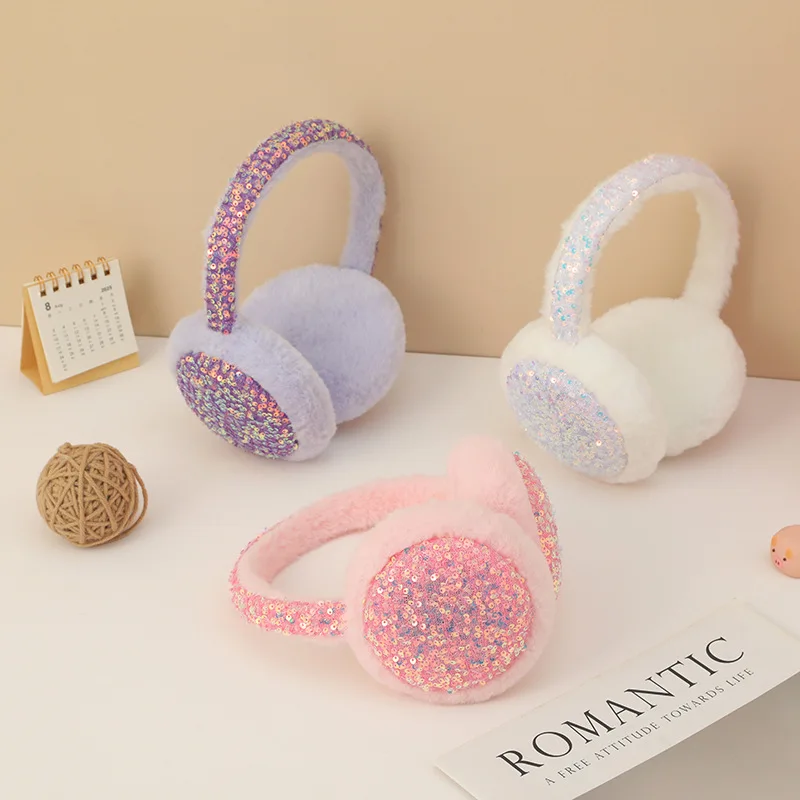 Earmuffs Foldable - Protetores de orelha femininos coreano glitter
