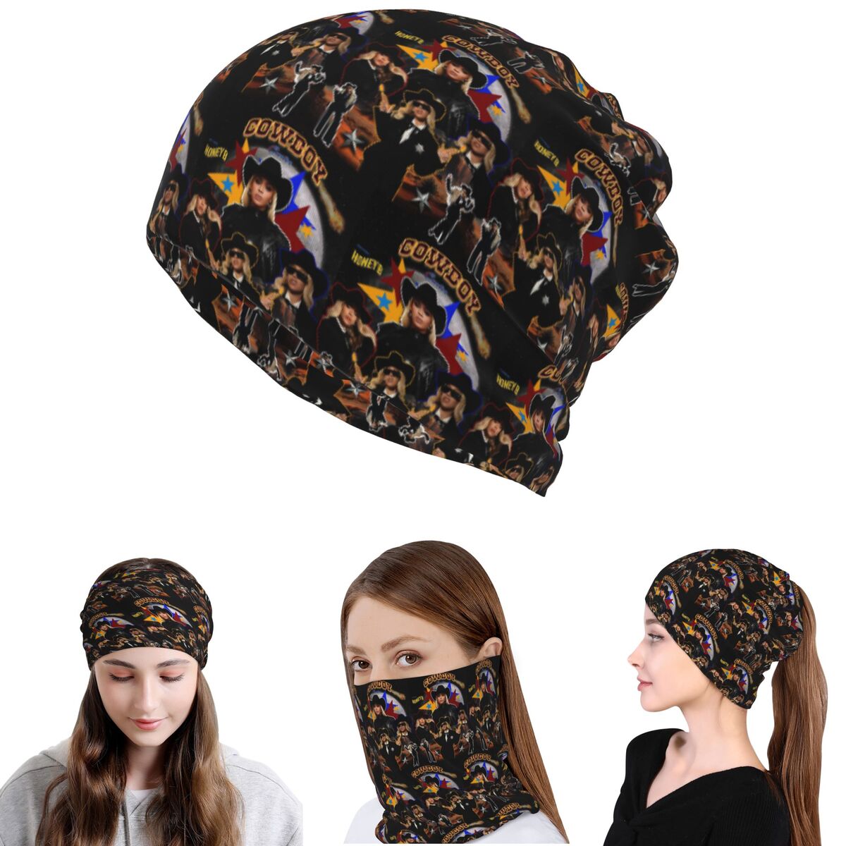 Knit Beanie Hat Warm - Cowboy Carter Beyonce Novo Álbum Bandana