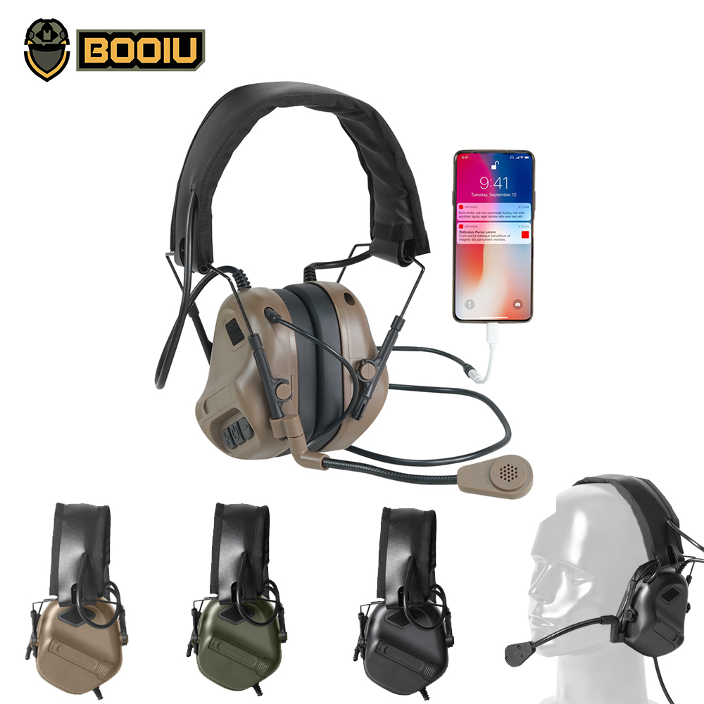 Earmuffs Foldable - Booiu tático tiro eletrônico fone de