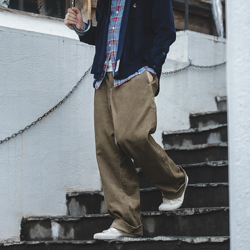 Corduroy Pant Warm - Maden-Calça americana de veludo vintage masculino,