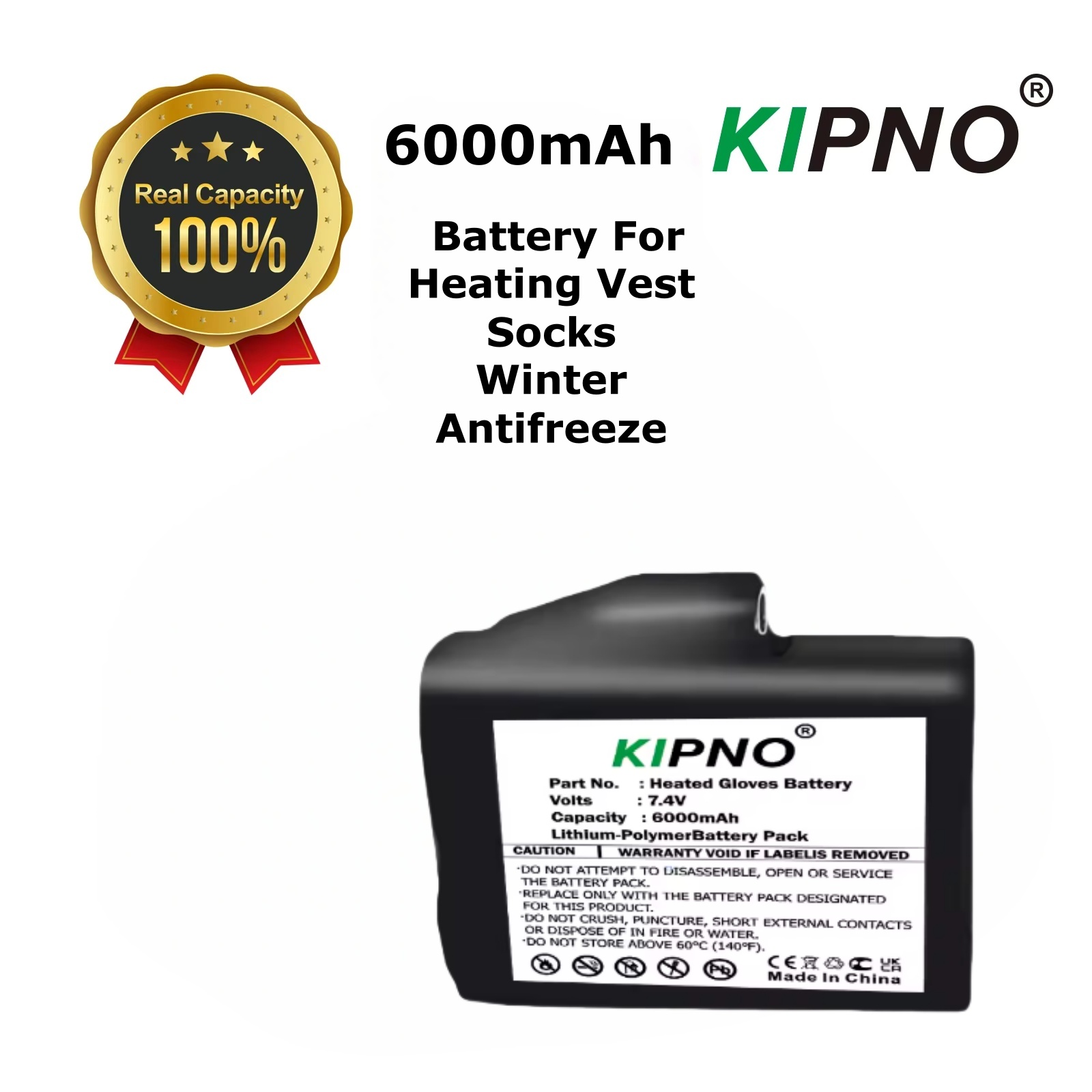 Heated Vest Battery - Luvas aquecidas bateria 7.4v 6000mah bateria