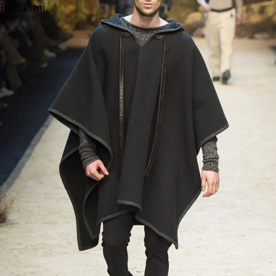 Wool Scarf Men - Novo 2025 outono inverno xale jaquetas