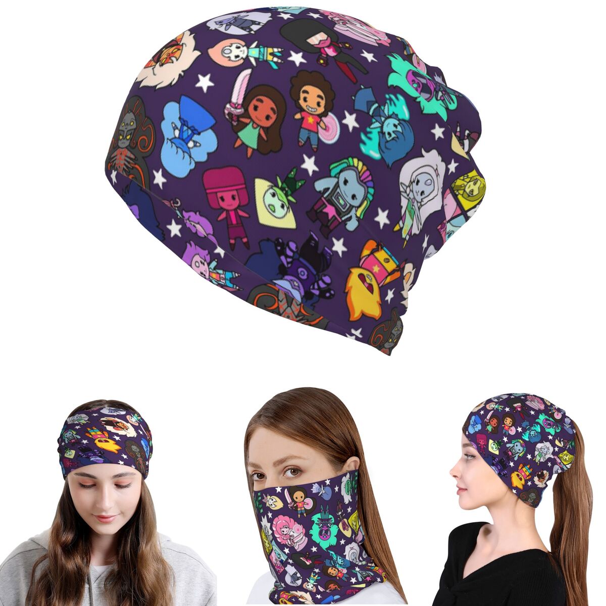 Knit Beanie Hat Warm - Crystal Gems Steven Universe Bandana, lenço