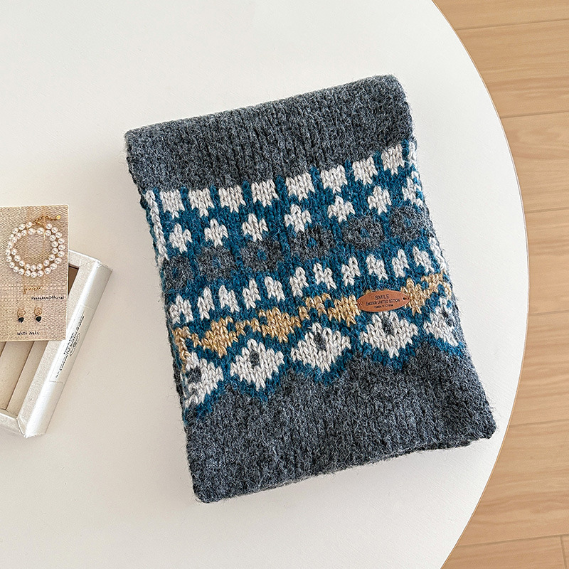 Wool Scarf Men - cachecol de tricô jacquard para mulheres