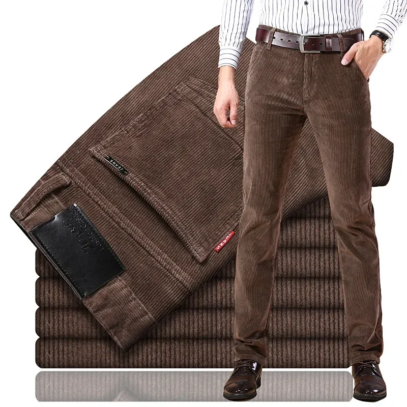 Corduroy Pant Warm - 2025 primavera outono calças casuais de