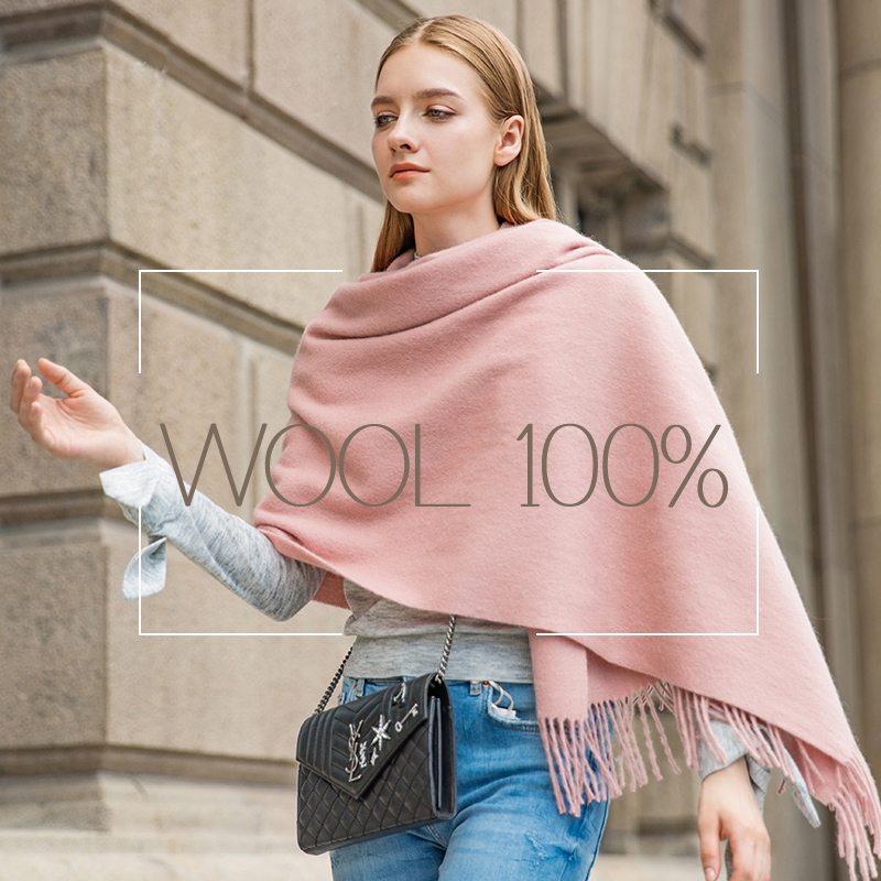 Shawl Wrap Winter - Lenço de inverno de lã feminino