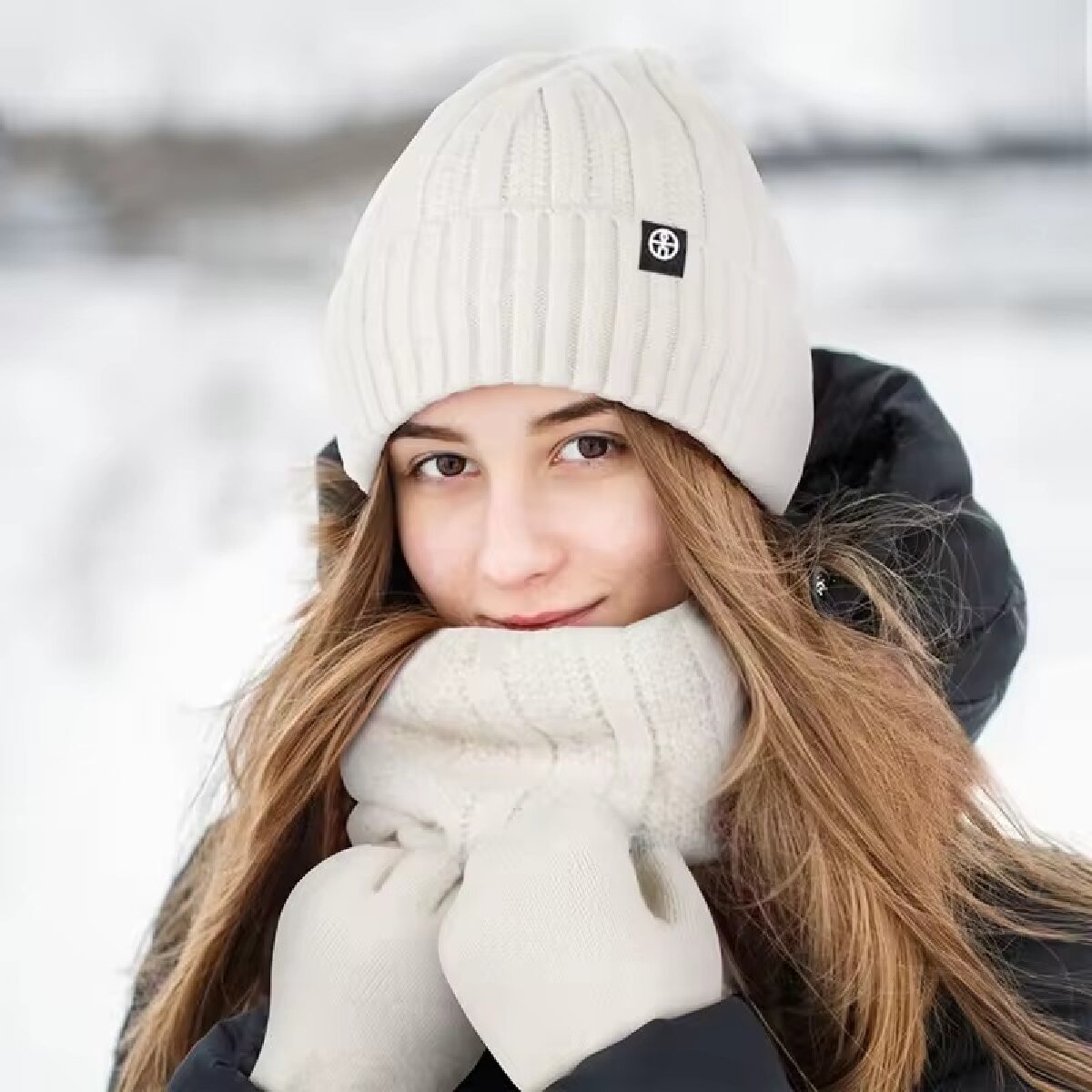 Wool Scarf Men - 3 pçs inverno gorro chapéu luvas