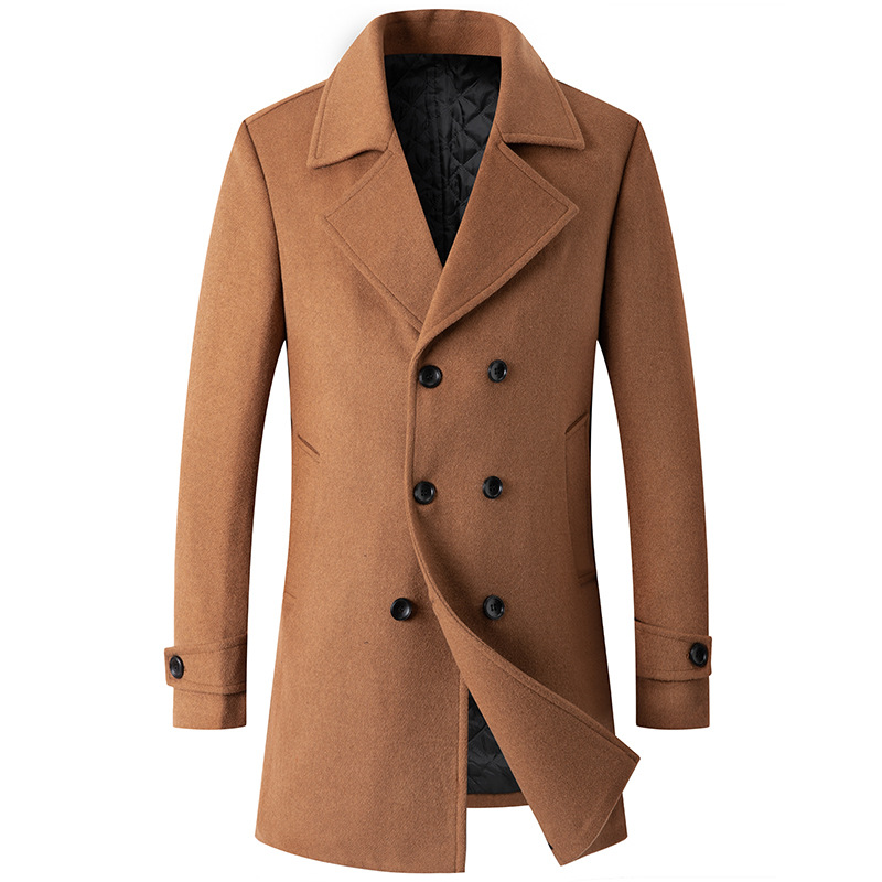 Wool Coat Peacoat - Casaco duplo breasted masculino peacoat jaqueta