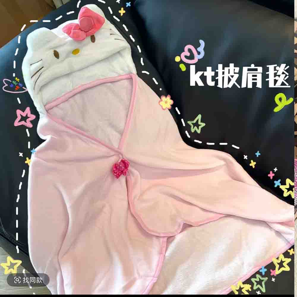 Shawl Wrap Winter - Cobertor com Capuz Hello Kitty Fofo