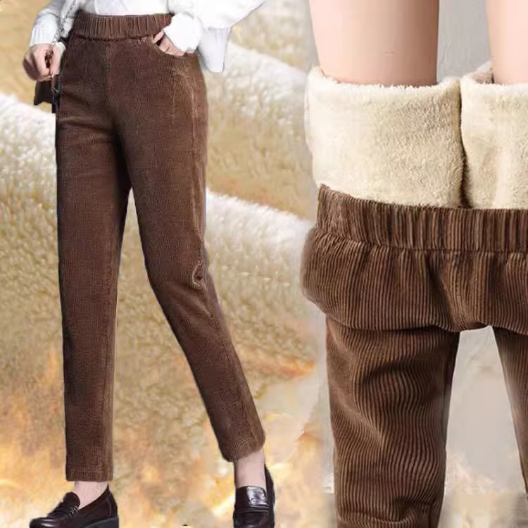 Corduroy Pant Warm - 1 pçs feminino outono inverno de