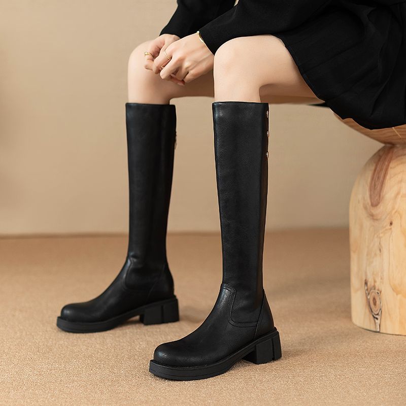 Waterproof Winter Boot - Outono inverno salto médio senhoras joelho