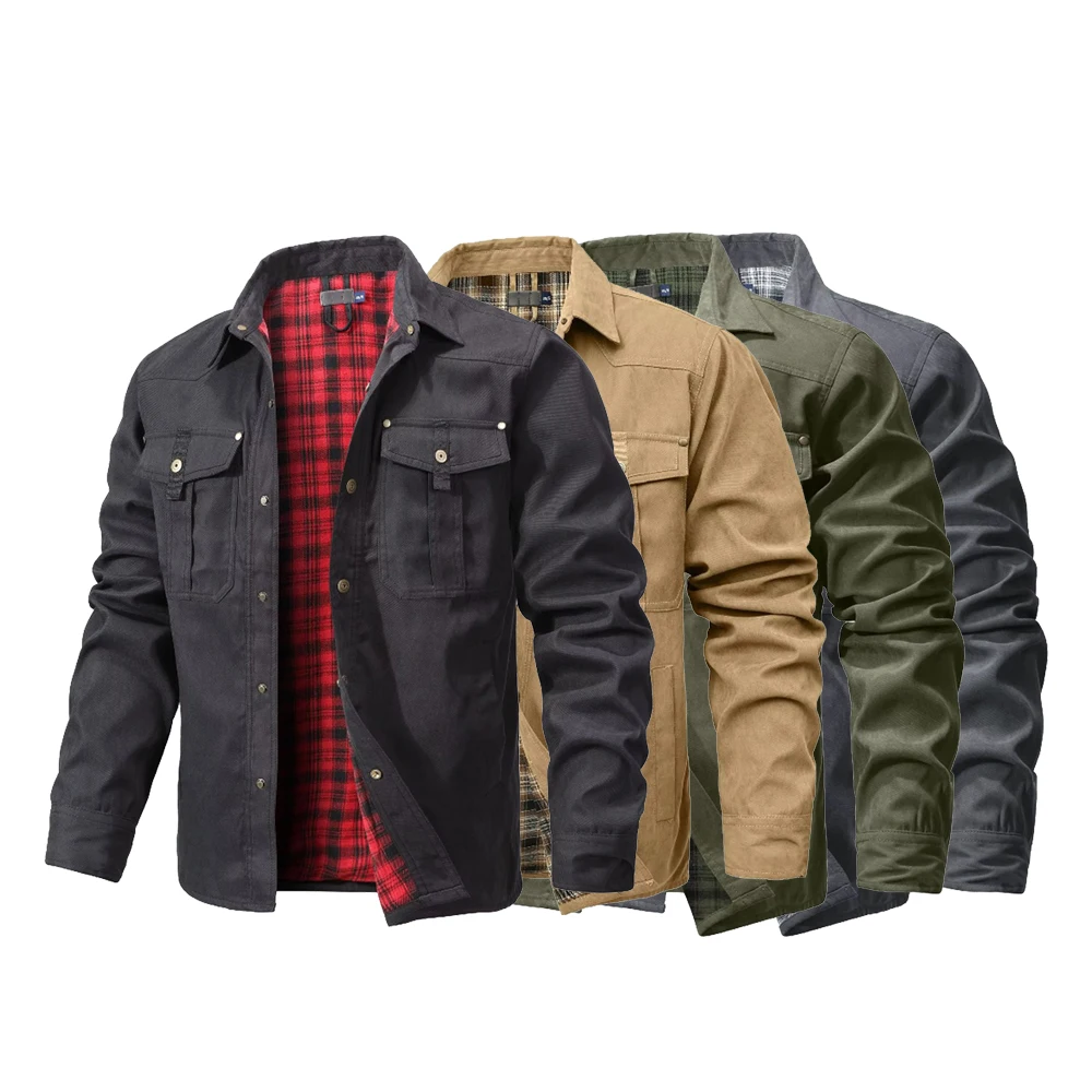 Jaquetas masculinas primavera  - Flannel Shirt Lined avaliação e preço