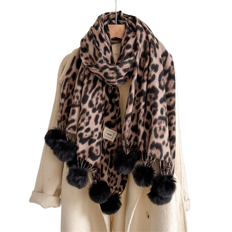 Novo luxo inverno leopardo dup - Shawl Wrap Winter avaliação e preço