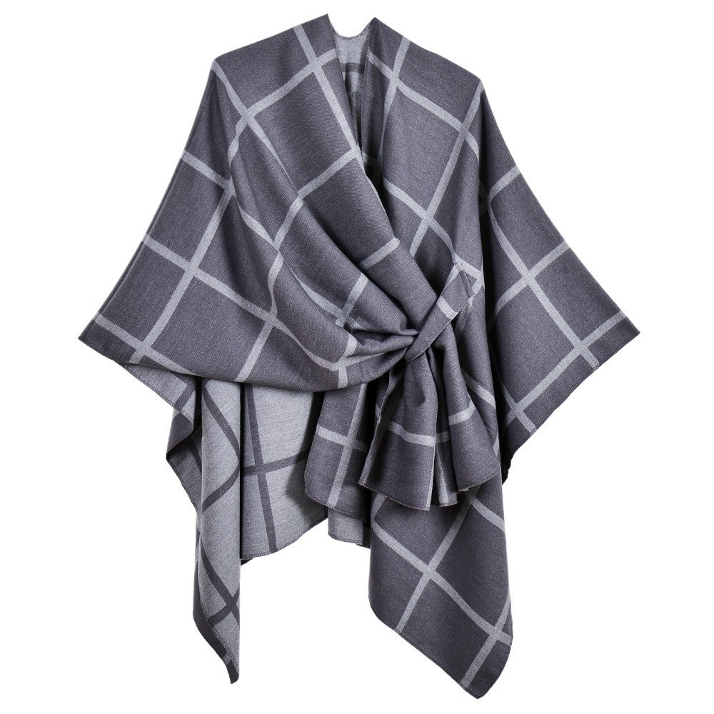 Casaco quente xadrez design vi - Shawl Wrap Winter avaliação e preço