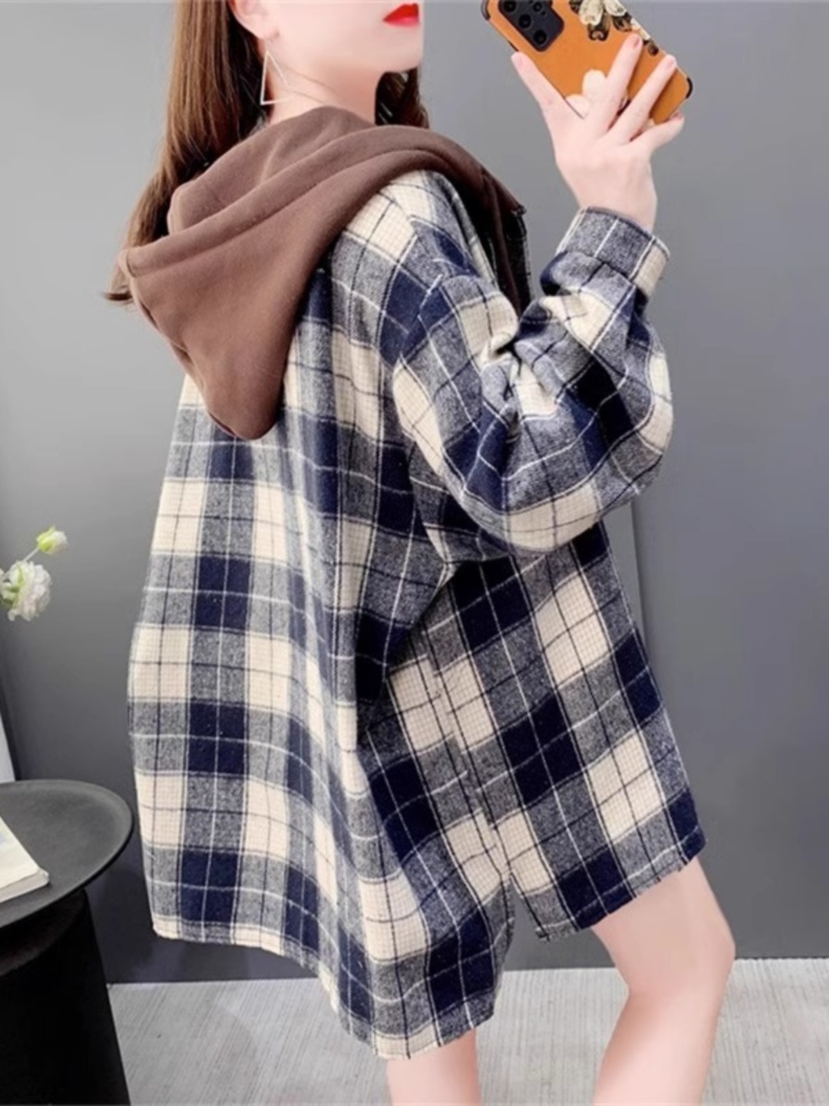Jaqueta Feminina Oversized de  - Flannel Shirt Lined avaliação e preço