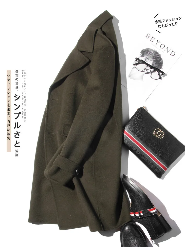 Ayunsue 100% casaco de lã masc - Wool Coat Peacoat avaliação e preço