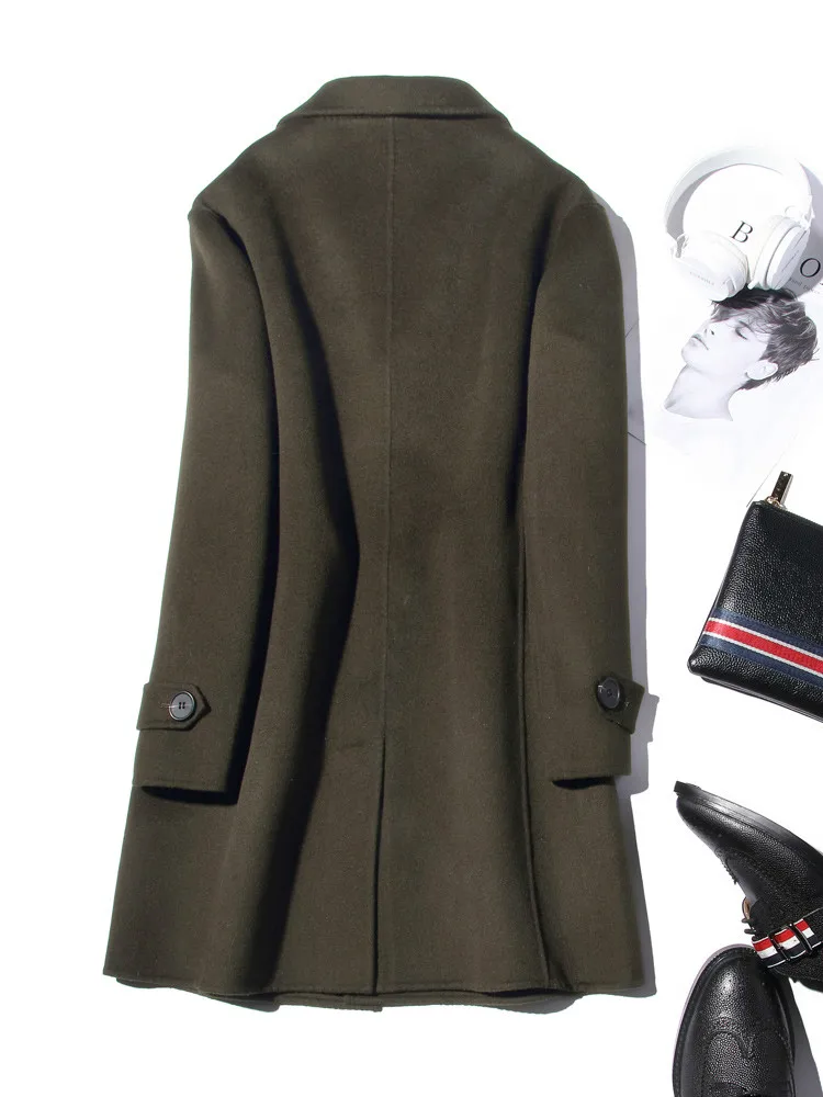 Ayunsue 100% casaco de lã masc - Wool Coat Peacoat avaliação e preço