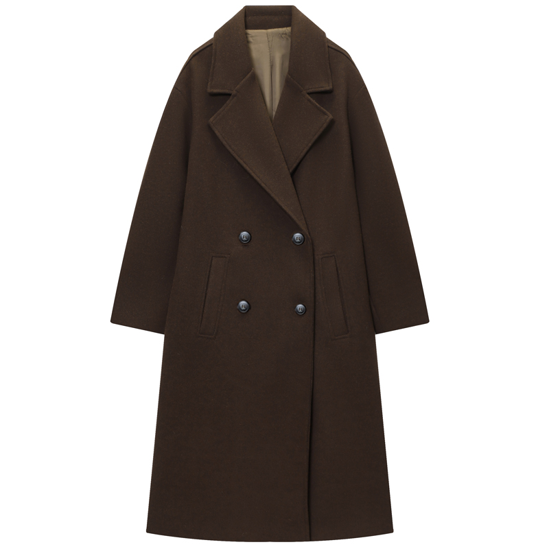 Hxao casaco feminino marrom tw - Wool Coat Peacoat avaliação e preço