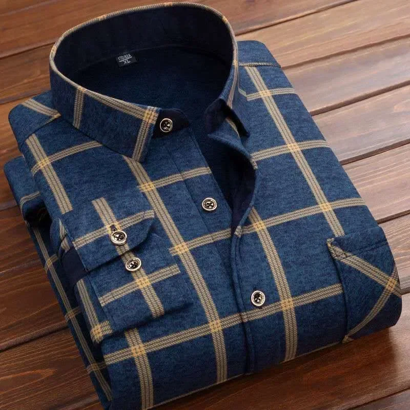 2025 inverno masculino quente  - Flannel Shirt Lined avaliação e preço