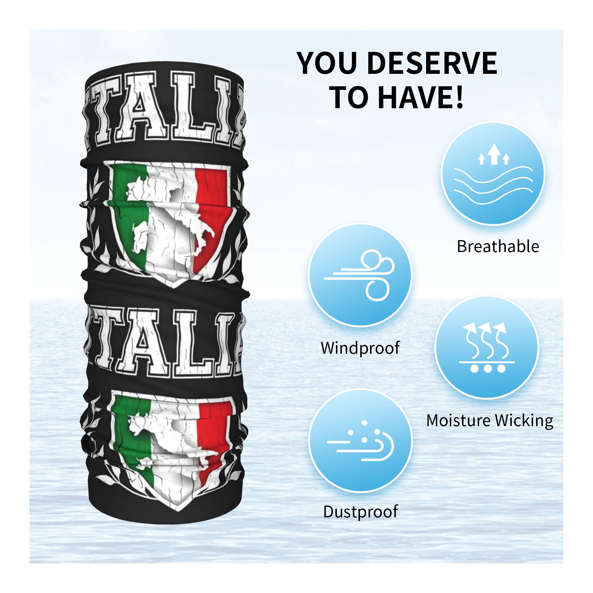 Personalizado bandeira da itál - Neck Gaiter Fleece avaliação e preço