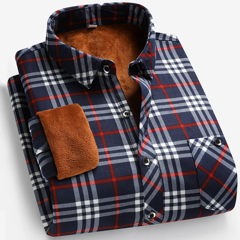 Outono e inverno masculino for - Flannel Shirt Lined avaliação e preço