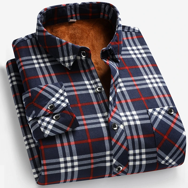 Outono e inverno masculino for - Flannel Shirt Lined avaliação e preço