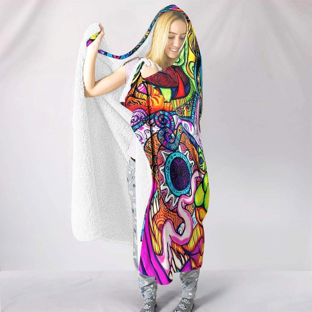 Abstrato brilhante trippy arco - Sherpa Hoodie Fleece avaliação e preço