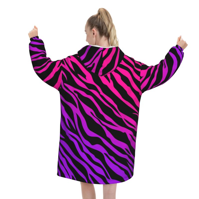 Zebra listra impressão wearabl - Sherpa Hoodie Fleece avaliação e preço