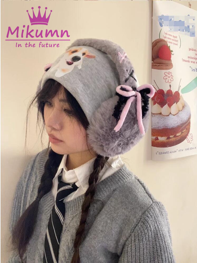 MikAutumn-Harajuku Y2k Bow Plu - Earmuffs Foldable avaliação e preço