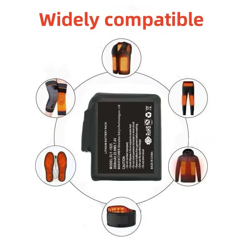Nova bateria de polímero de lí - Heated Vest Battery avaliação e preço