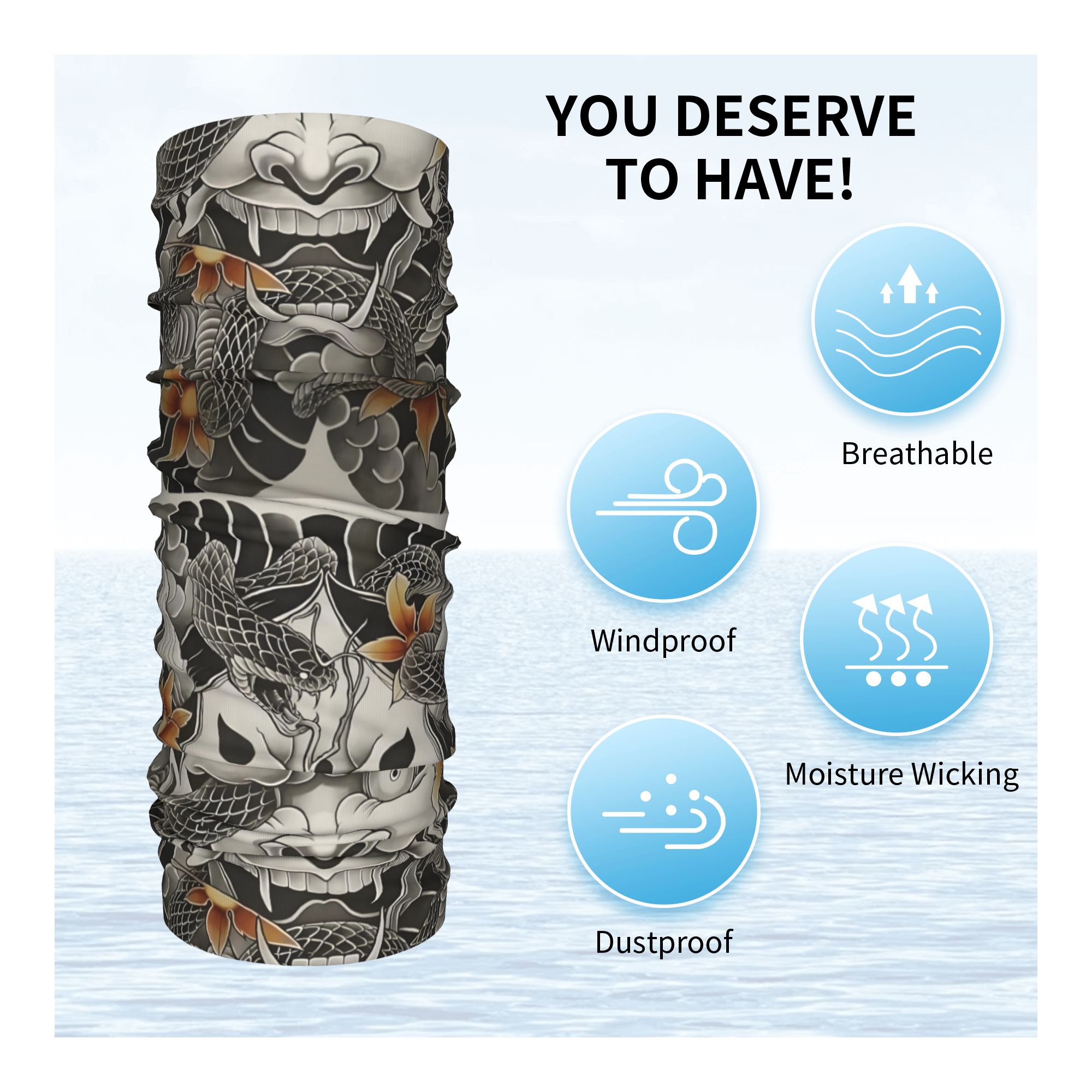 Personalizado samurai oni demô - Neck Gaiter Fleece avaliação e preço