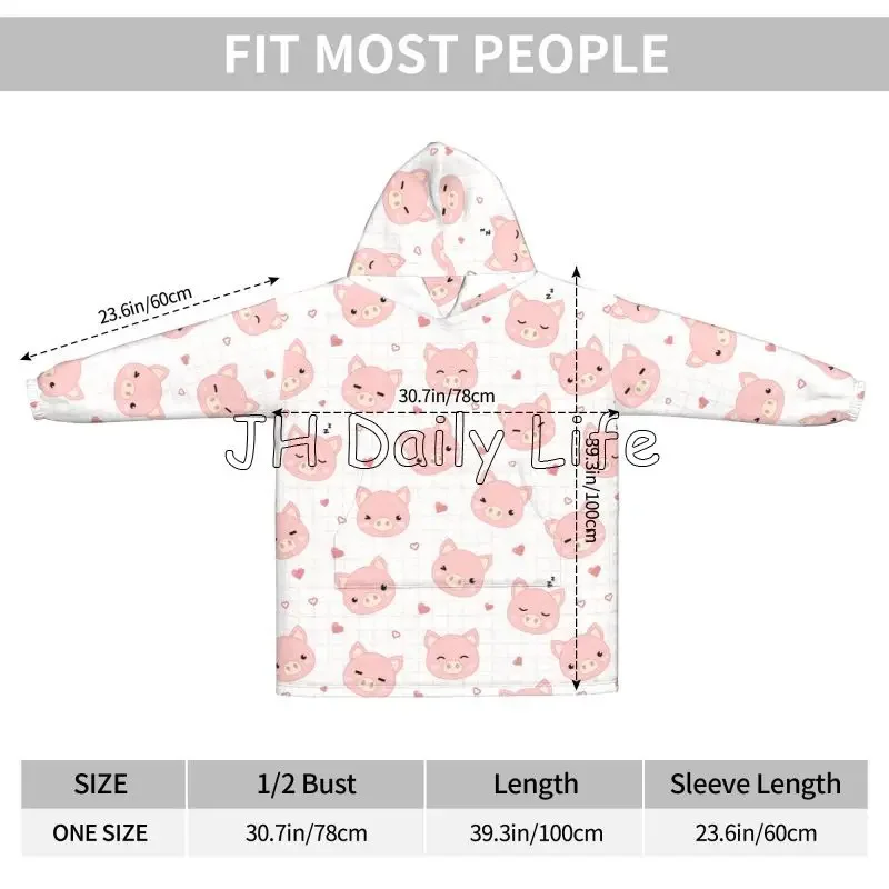 Cochons dos desenhos animados  - Sherpa Hoodie Fleece avaliação e preço