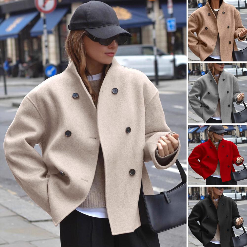 Casaco Feminino de Lã Curto pa - Wool Coat Peacoat avaliação e preço