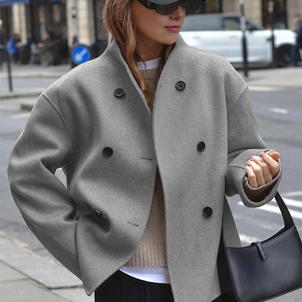 Casaco Feminino de Lã Curto pa - Wool Coat Peacoat avaliação e preço