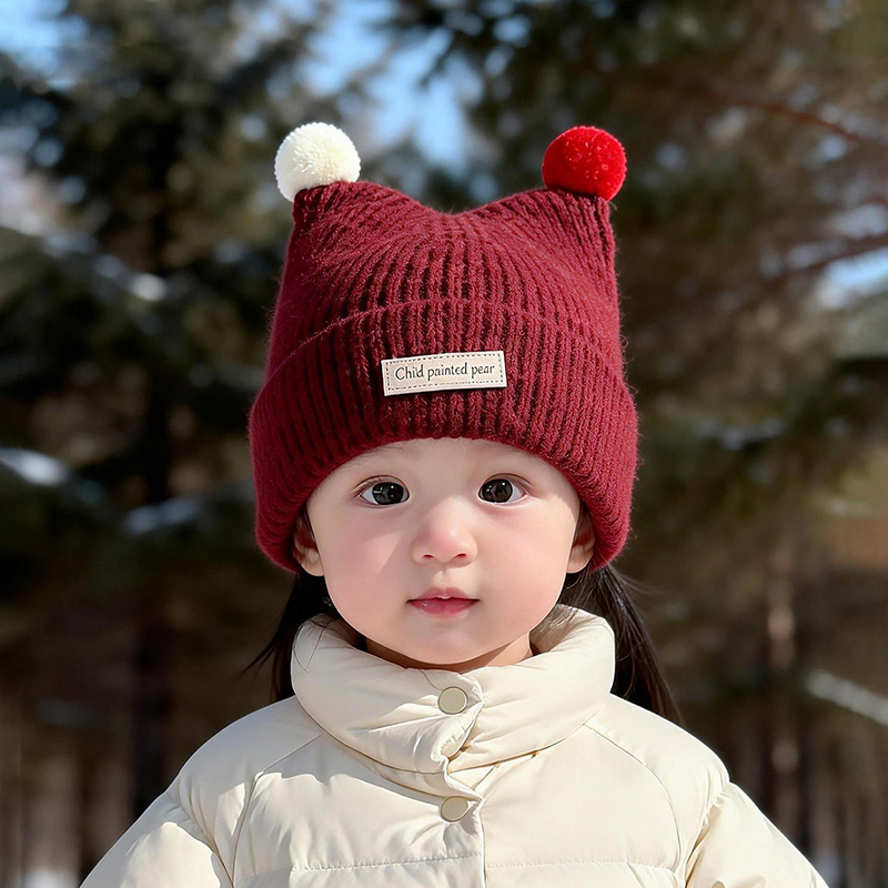 Gorro de Lã Infantil de 1 a 4  - Knit Beanie Hat Warm avaliação e preço