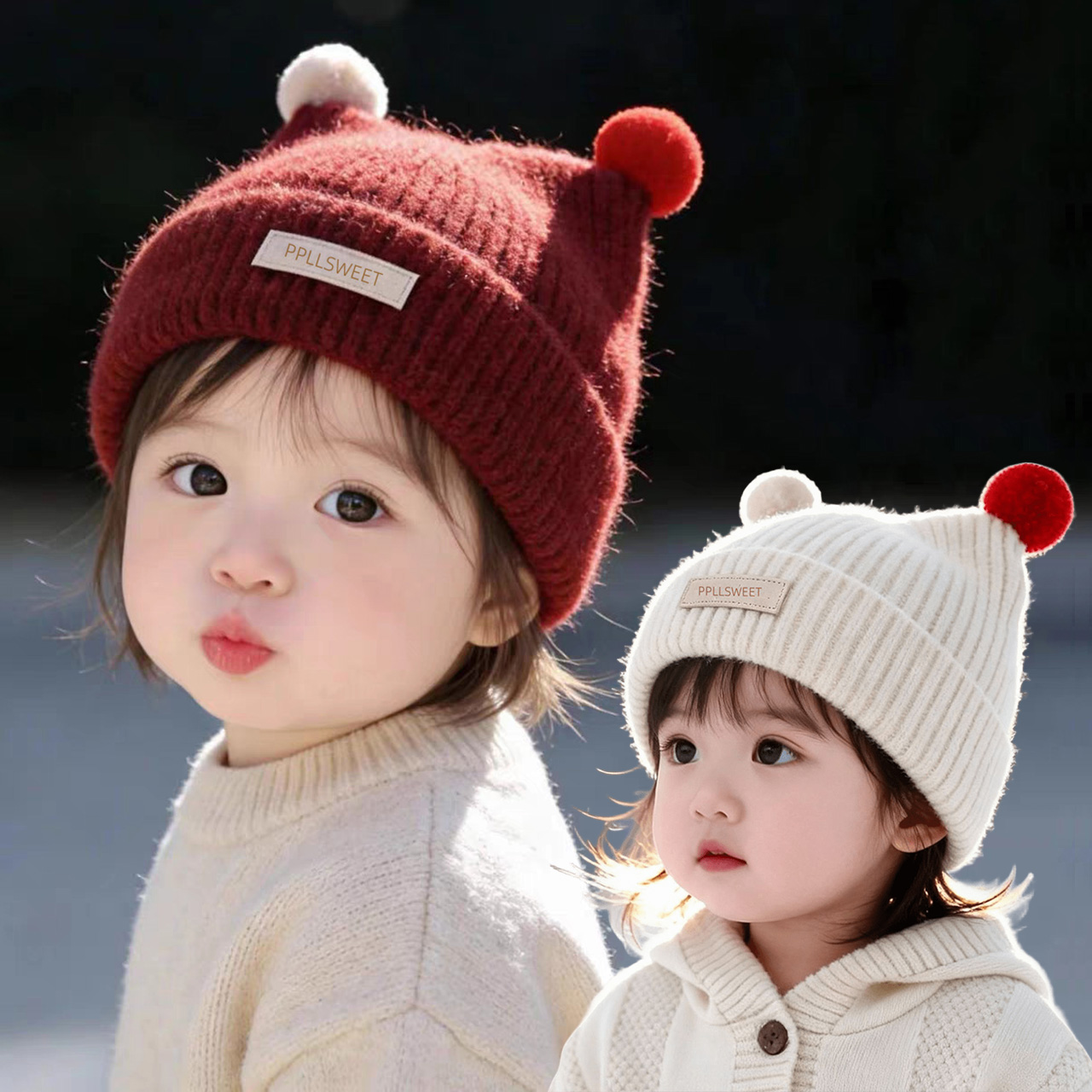Gorro de Lã Infantil de 1 a 4  - Knit Beanie Hat Warm avaliação e preço