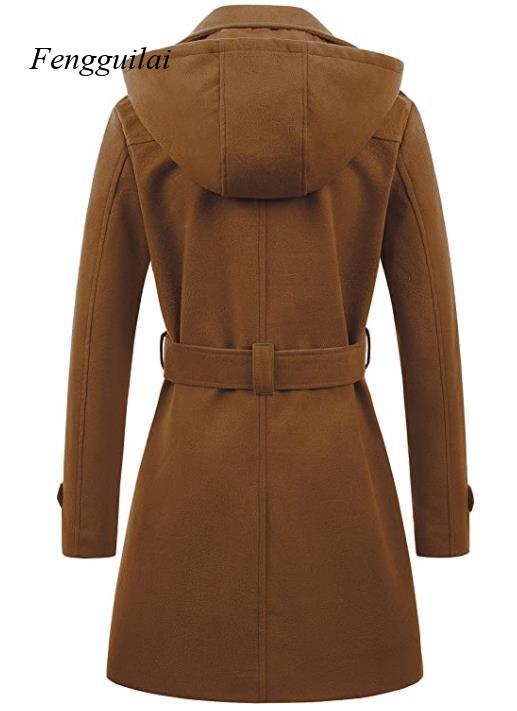 Casaco Feminino Preto com Capu - Wool Coat Peacoat avaliação e preço