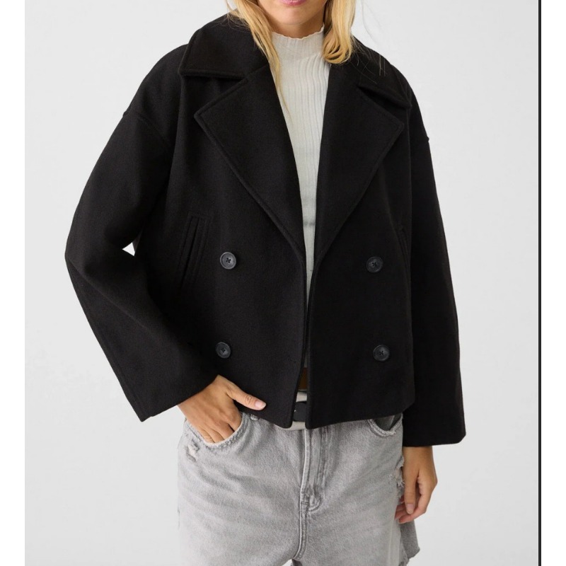 Casaco Feminino Oversized de L - Wool Coat Peacoat avaliação e preço