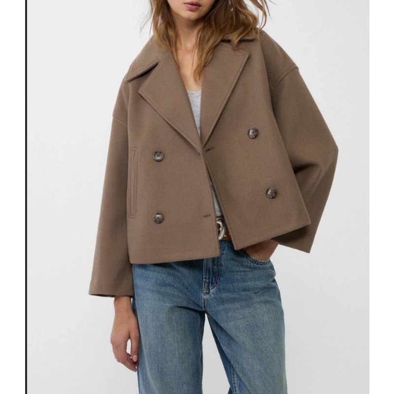 Casaco Feminino Oversized de L - Wool Coat Peacoat avaliação e preço