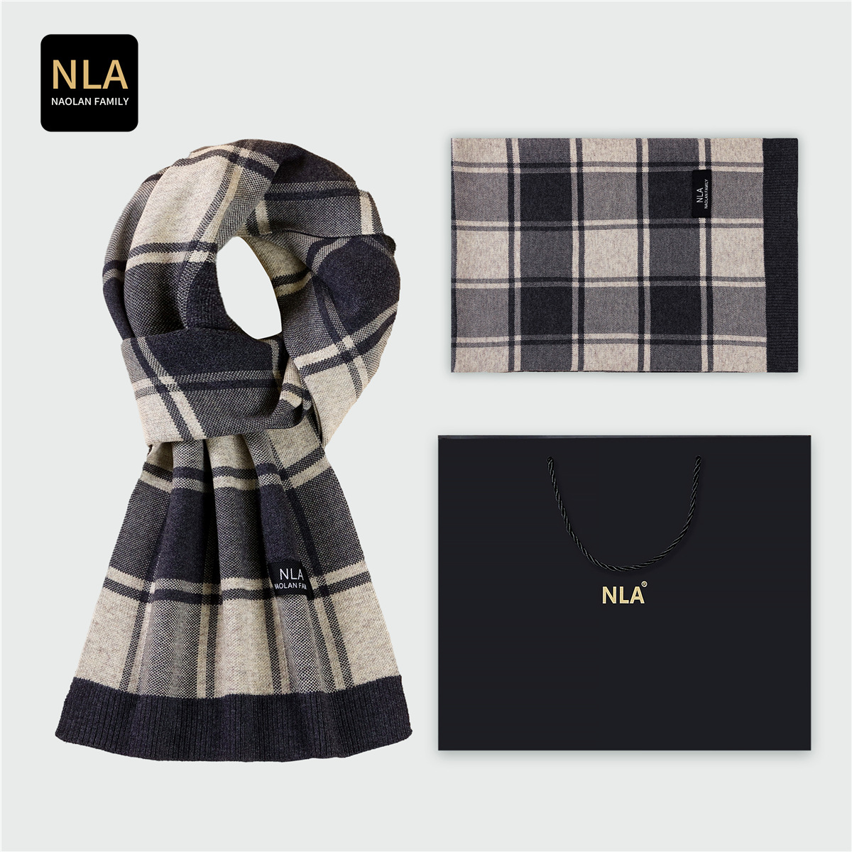 Caixa de presente cachecol de  - Wool Scarf Men avaliação e preço
