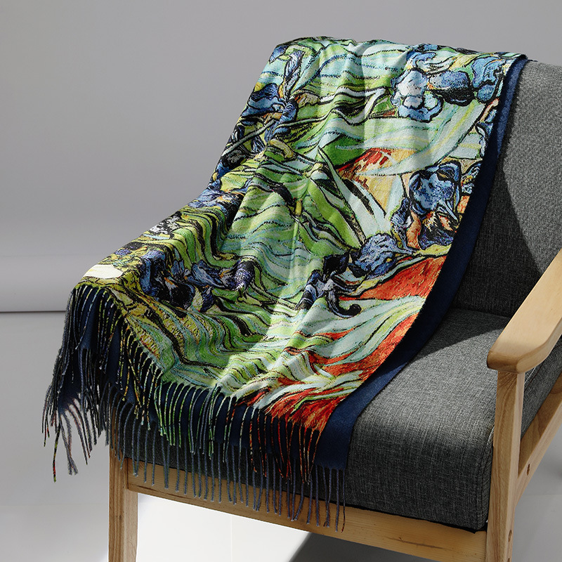 Marca de luxo pintura a óleo c - Cashmere Pashmina Wrap avaliação e preço